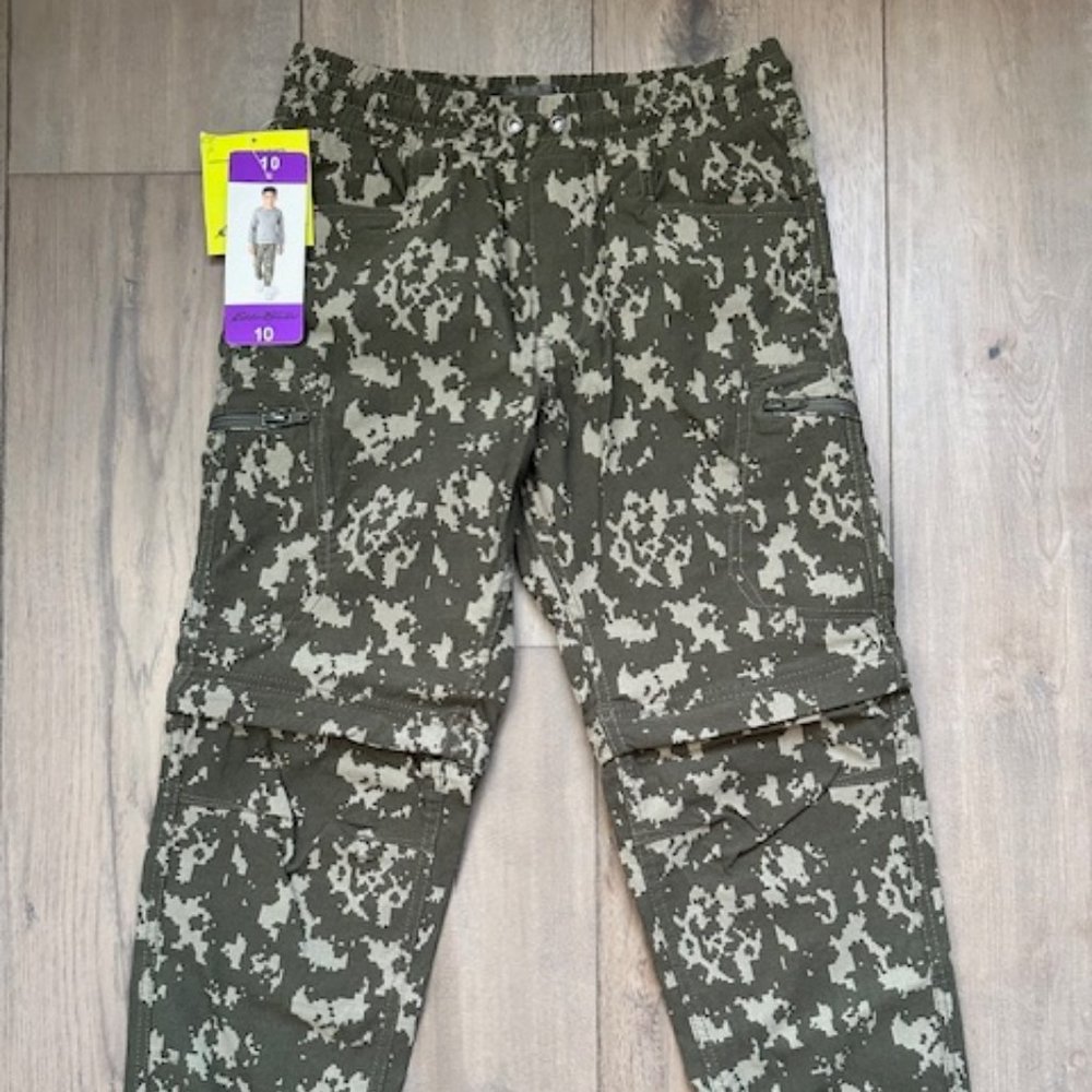 EDDIE BAUER BOYS BRAND NEW PULL ON ELASTIC WAIST CAMO PANTS